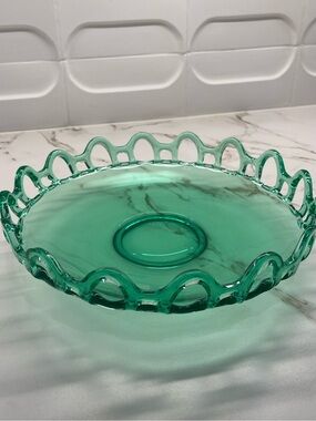 Lancaster Glass Co.Uranium Open Lace Bowl